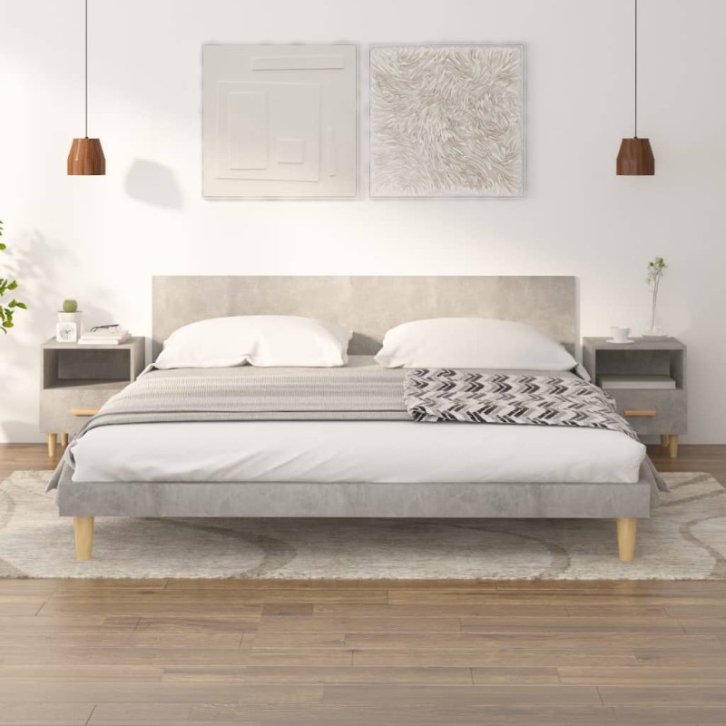 vidaXL Nachttische 2 Stk. Betongrau 40x35x47 cm