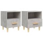 vidaXL Nachttische 2 Stk. Betongrau 40x35x47 cm
