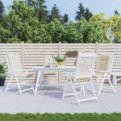 Gartenstuhlauflagen für Hochlehner 4Stk. Beige 120x50x7cm Stoff