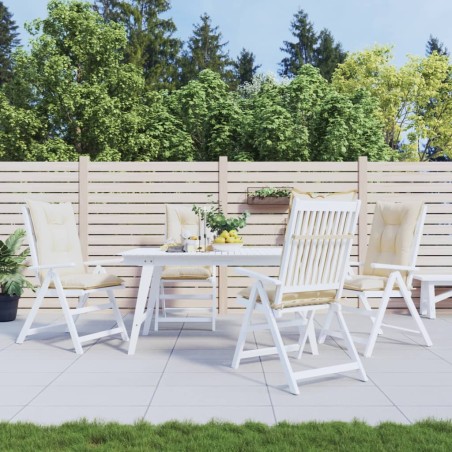 Gartenstuhlauflagen für Hochlehner 4Stk. Beige 120x50x7cm Stoff
