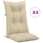 Gartenstuhlauflagen für Hochlehner 4Stk. Beige 120x50x7cm Stoff Gartenstuhlauflagen für Hochlehner 4Stk. Beige 120x50x7cm Stoff