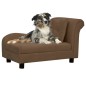 vidaXL Hundesofa mit Kissen Braun 83x44x44 cm Plüsch vidaXL Hundesofa mit Kissen Braun 83x44x44 cm Plüsch