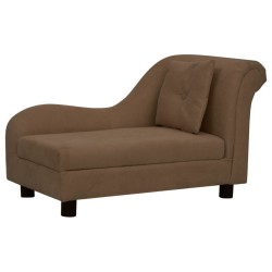 vidaXL Hundesofa mit Kissen Braun 83x44x44 cm Plüsch  