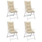 Gartenstuhlauflagen für Hochlehner 4Stk. Beige 120x50x7cm Stoff Gartenstuhlauflagen für Hochlehner 4Stk. Beige 120x50x7cm Stoff