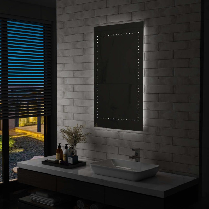 vidaXL Badezimmer-Wandspiegel mit LEDs 60x100 cm vidaXL Badezimmer-Wandspiegel mit LEDs 60x100 cm