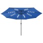 vidaXL Sonnenschirm mit LED-Leuchten und Metallmast 400 cm Azurblau vidaXL Sonnenschirm mit LED-Leuchten und Metallmast 400 cm Azurblau