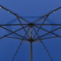 vidaXL Sonnenschirm mit LED-Leuchten und Metallmast 400 cm Azurblau vidaXL Sonnenschirm mit LED-Leuchten und Metallmast 400 cm Azurblau