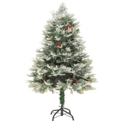 vidaXL Weihnachtsbaum mit LEDs & Kiefernzapfen Grün 120 cm PVC & PE