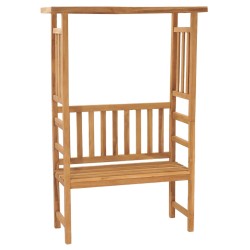 vidaXL Gartenbank mit Pergola 115 cm Massivholz Teak
