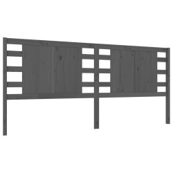 vidaXL Kopfteil Grau 206x4x100 cm Massivholz Kiefer