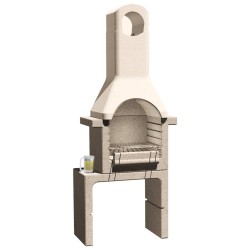 vidaXL Holzkohle-Grillkamin aus Beton mit Rauchabzug