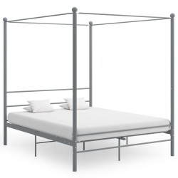 vidaXL Himmelbett Grau Metall 160x200 cm 