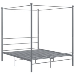 vidaXL Himmelbett Grau Metall 160x200 cm 
