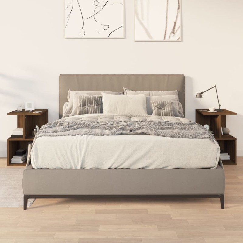 vidaXL Nachttische 2 Stk. Braun Eichen-Optik 35x35x55 cm Holzwerkstoff vidaXL Nachttische 2 Stk. Braun Eichen-Optik 35x35x55 cm Holzwerkstoff