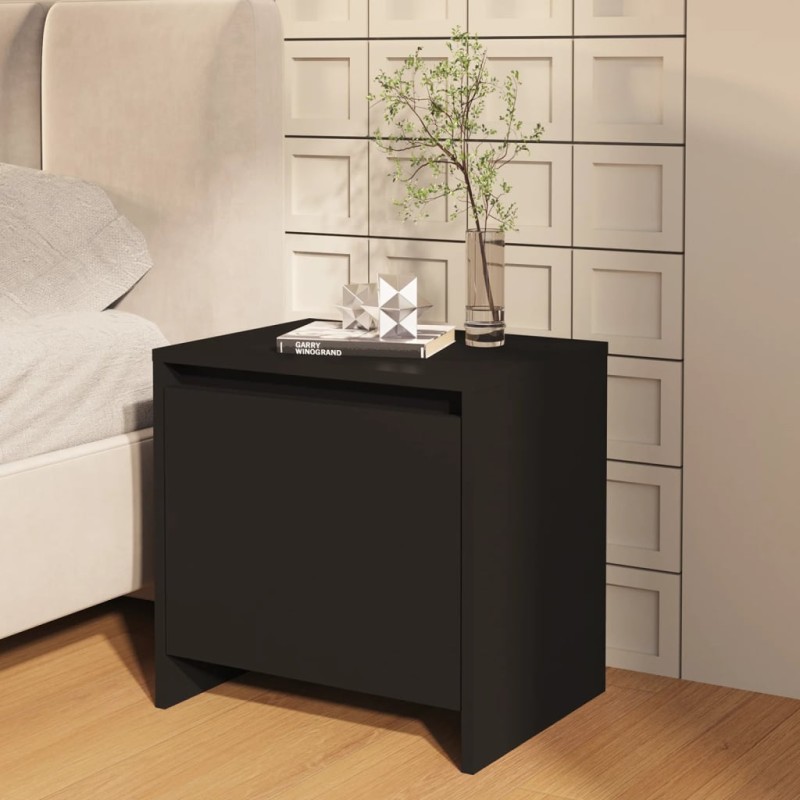 vidaXL Nachttisch Schwarz 45x34x44,5 cm Holzwerkstoff vidaXL Nachttisch Schwarz 45x34x44,5 cm Holzwerkstoff
