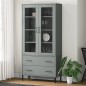 vidaXL Bücherschrank OSLO Metallbeine Grau 85x35x172,5 cm Massivholz vidaXL Bücherschrank OSLO Metallbeine Grau 85x35x172,5 cm Massivholz