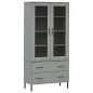 vidaXL Bücherschrank OSLO Metallbeine Grau 85x35x172,5 cm Massivholz vidaXL Bücherschrank OSLO Metallbeine Grau 85x35x172,5 cm Massivholz
