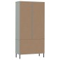 vidaXL Bücherschrank OSLO Metallbeine Grau 85x35x172,5 cm Massivholz vidaXL Bücherschrank OSLO Metallbeine Grau 85x35x172,5 cm Massivholz