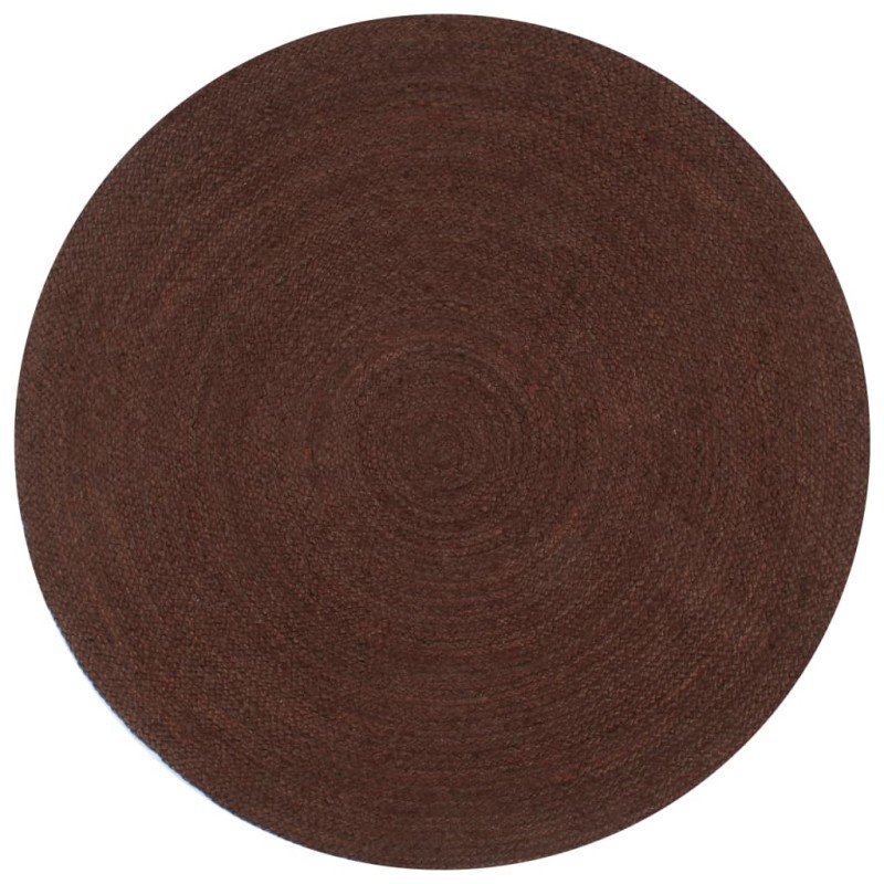 vidaXL Teppich Handgefertigt Jute Rund 90 cm Braun vidaXL Teppich Handgefertigt Jute Rund 90 cm Braun