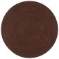 vidaXL Teppich Handgefertigt Jute Rund 90 cm Braun vidaXL Teppich Handgefertigt Jute Rund 90 cm Braun