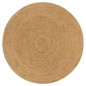 vidaXL Wendeteppich Geflochten Marineblau und Natur 150 cm Jute Rund