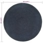vidaXL Wendeteppich Geflochten Marineblau und Natur 150 cm Jute Rund