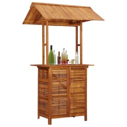 vidaXL Outdoor-Bartisch mit Dach 113x106x217 cm Akazie Massivholz