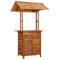 vidaXL Outdoor-Bartisch mit Dach 113x106x217 cm Akazie Massivholz