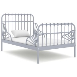 vidaXL Ausziehbett Grau Metall 80x130/200 cm