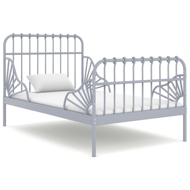 vidaXL Ausziehbett Grau Metall 80x130/200 cm vidaXL Ausziehbett Grau Metall 80x130/200 cm