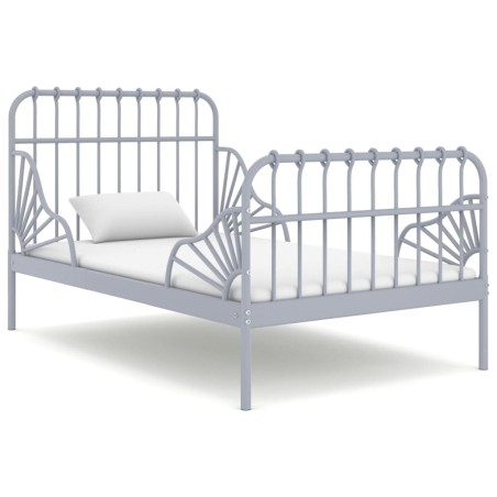 vidaXL Ausziehbett Grau Metall 80x130/200 cm