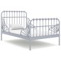 vidaXL Ausziehbett Grau Metall 80x130/200 cm vidaXL Ausziehbett Grau Metall 80x130/200 cm