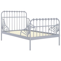 vidaXL Ausziehbett Grau Metall 80x130/200 cm