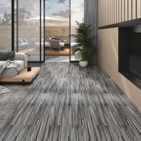 vidaXL PVC-Fliesen Nicht Selbstklebend 4,46 m² 3 mm Grau Gestreift