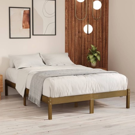 vidaXL Massivholzbett Honigbraun Kiefer 140x190 cm