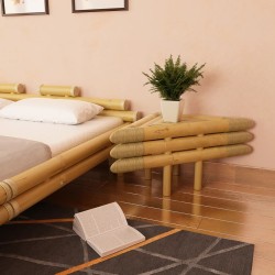 vidaXL Nachttische 2 Stk. 60x60x40 cm Bambus Natur