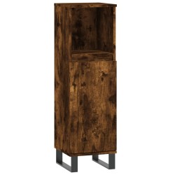 vidaXL Badschrank Räuchereiche 30x30x100 cm Holzwerkstoff