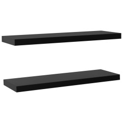 vidaXL Schweberegale 2 Stk. Schwarz 120x20x3,8 cm
