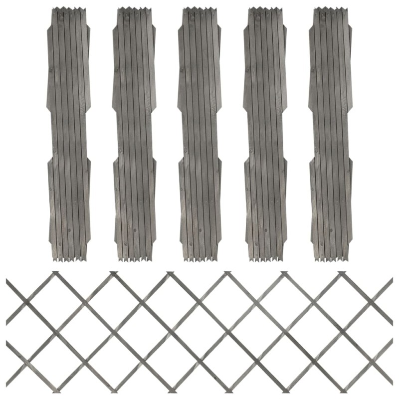 vidaXL Rankzäune 5 Stk. Grau Massivholz Tanne 180x60 cm vidaXL Rankzäune 5 Stk. Grau Massivholz Tanne 180x60 cm