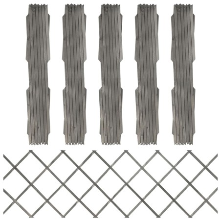 vidaXL Rankzäune 5 Stk. Grau Massivholz Tanne 180x60 cm