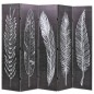 vidaXL Raumteiler klappbar 200 x 170 cm Federn Schwarz-Weiß vidaXL Raumteiler klappbar 200 x 170 cm Federn Schwarz-Weiß