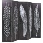 vidaXL Raumteiler klappbar 200 x 170 cm Federn Schwarz-Weiß vidaXL Raumteiler klappbar 200 x 170 cm Federn Schwarz-Weiß