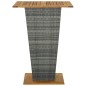 vidaXL Bartisch Grau 80x80x110 cm Poly Rattan und Massivholz Akazie vidaXL Bartisch Grau 80x80x110 cm Poly Rattan und Massivholz Akazie