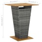 vidaXL Bartisch Grau 80x80x110 cm Poly Rattan und Massivholz Akazie vidaXL Bartisch Grau 80x80x110 cm Poly Rattan und Massivholz Akazie