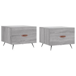 vidaXL Couchtische 2 Stk. Grau Sonoma 50x50x40 cm Holzwerkstoff
