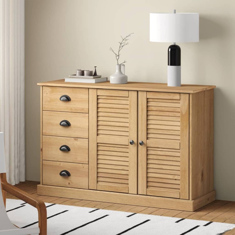 vidaXL Sideboard mit Schubladen VIGO 113x40x75 cm Massivholz Kiefer vidaXL Sideboard mit Schubladen VIGO 113x40x75 cm Massivholz Kiefer
