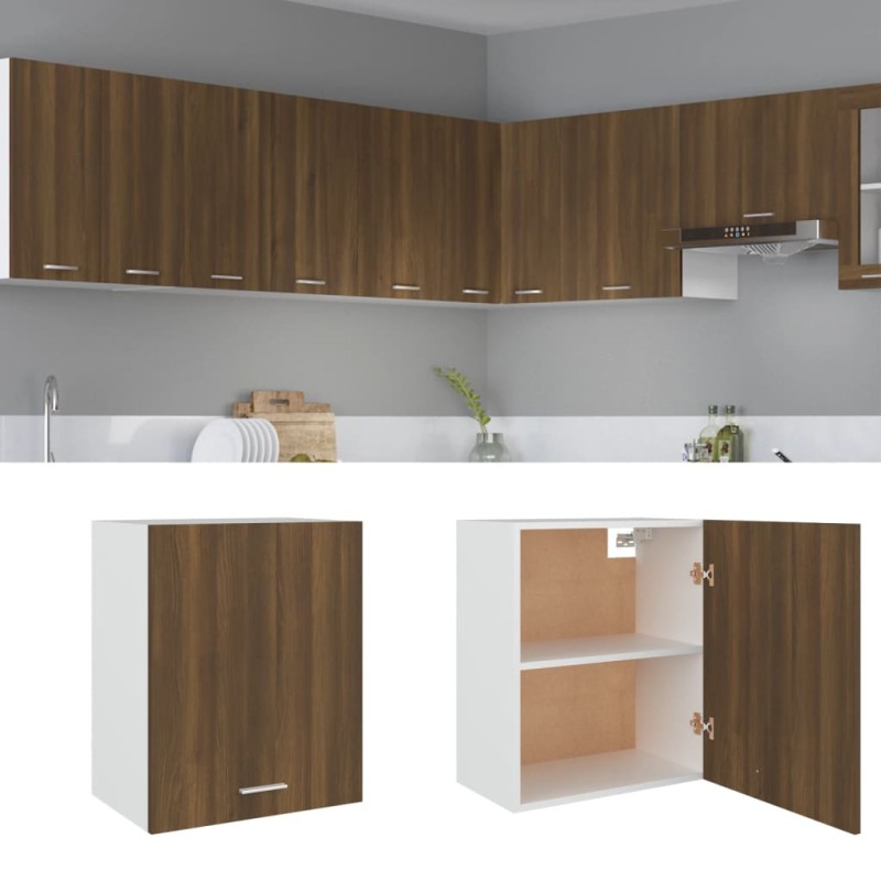 vidaXL Hängeschrank Braun Eiche 50x31x60 cm Holzwerkstoff vidaXL Hängeschrank Braun Eiche 50x31x60 cm Holzwerkstoff
