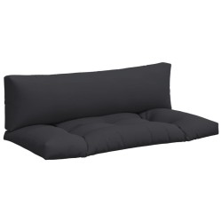 Palettenkissen 2-tlg. Schwarz Stoff