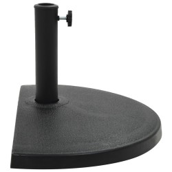 vidaXL Sonnenschirmfuß Halbrund 15 kg Schwarz Polyharz