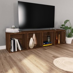 vidaXL Bücherschrank/TV-Schrank Braun Eichen-Optik 36x30x143 cm
